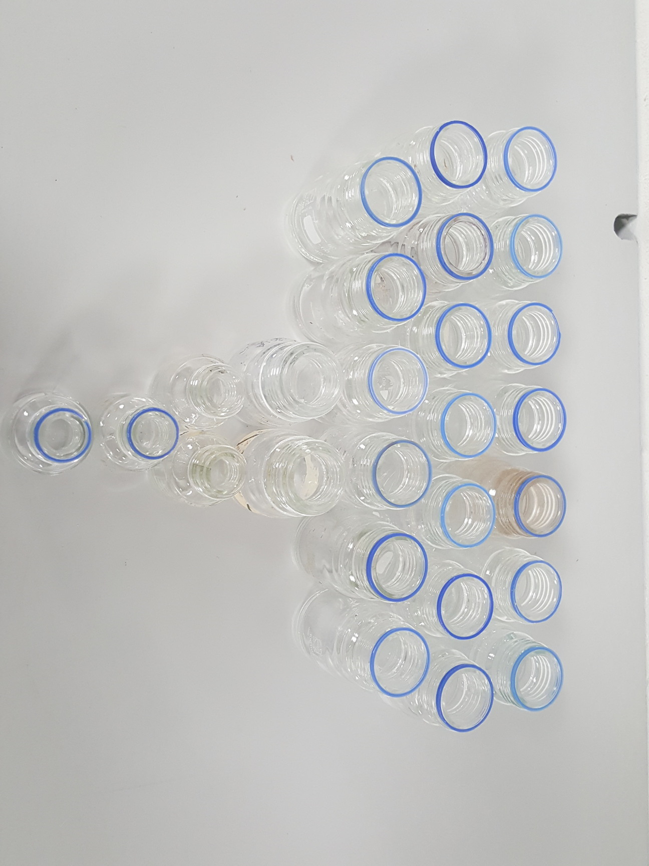 Image of 26x Glassware Duran Glass Bottles 100mL, 50mL, - No Lids