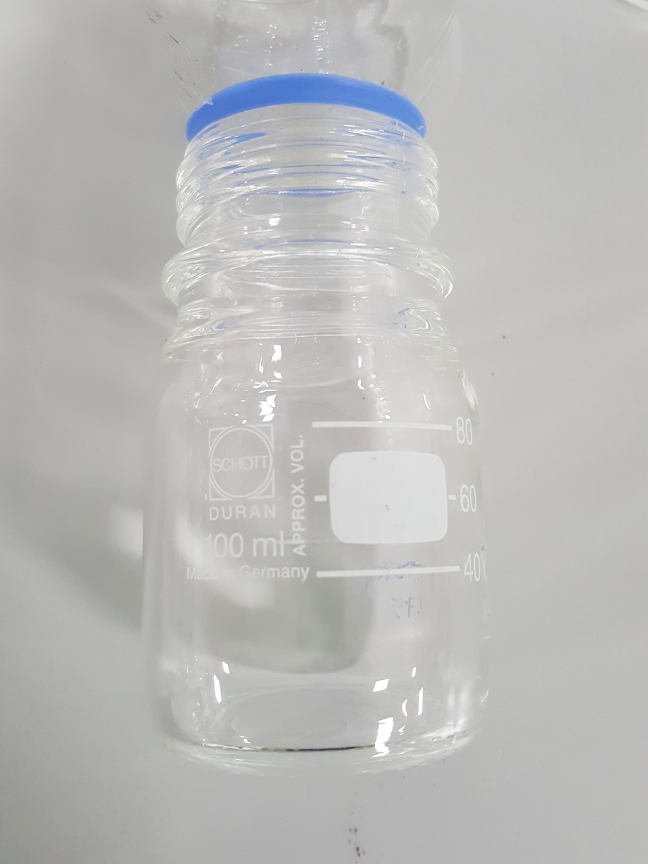 Image of 26x Glassware Duran Glass Bottles 100mL, 50mL, - No Lids
