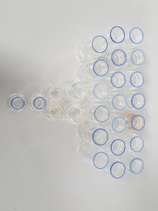 Thumbnail image of 26x Glassware Duran Glass Bottles 100mL, 50mL, - No Lids