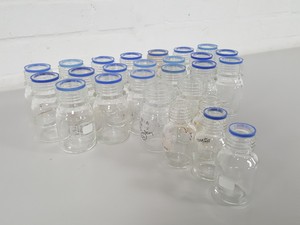 Thumbnail image of 26x Glassware Duran Glass Bottles 100mL, 50mL, - No Lids