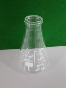 Thumbnail image of 46x Lab Glassware Pieces Glass Beakers, Erlenmeyer Flasks, Funnels, Pyrex Duran 