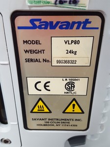 Thumbnail image of Savant SPD101B Speedvac + RVT400 Refrigerated Vapor Trap + VLP80 Vacuum Pump Lab