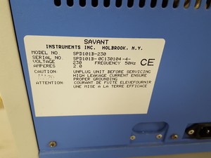 Thumbnail image of Savant SPD101B Speedvac + RVT400 Refrigerated Vapor Trap + VLP80 Vacuum Pump Lab