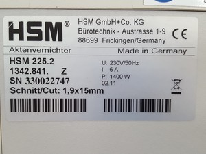 Thumbnail image of HSM Classic 225.2 Cross Cut Office Paper Shredder 