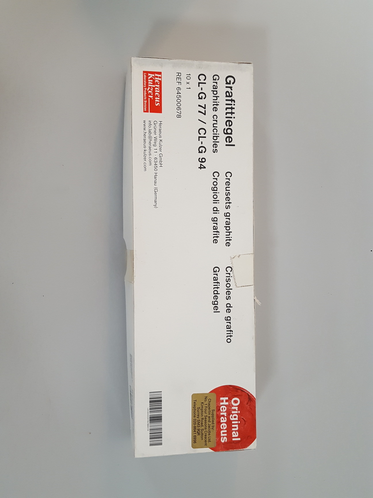 Image of 3x Boxes Heraeus Combilabor, CL-G 77 / CL-G 94, Ceramic Crucibles