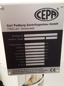 Thumbnail image of CEPA Type LE High-Speed Tubular / Upright Centrifuge Lab U80-2KO - Spares Repair