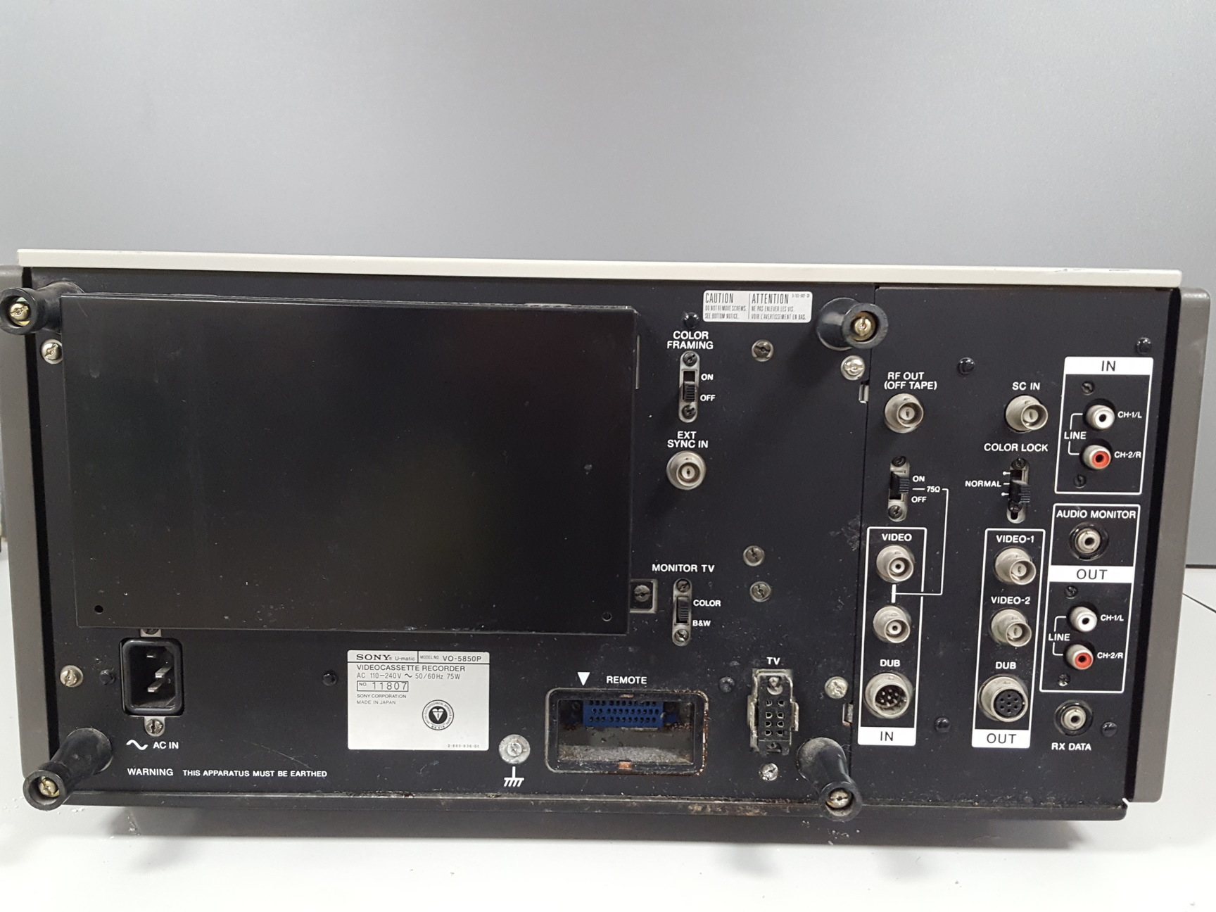 Image of Sony VO-5850P Video Cassette Recorder AV Equipment