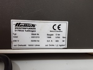 Thumbnail image of Hettich EBA-12R Refrigrated Benchtop Centrifuge + Rotor Lab