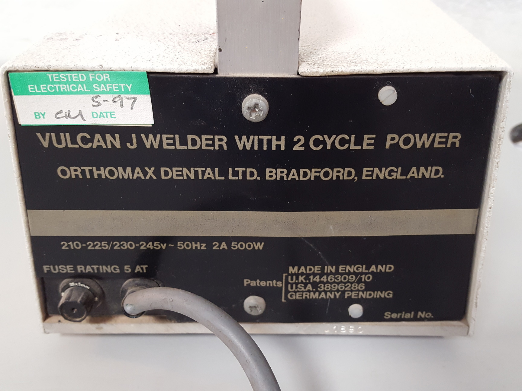 Image of Orthomax Vulcan J Welder With 2 Cycle Power Dental Lab