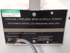 Thumbnail image of Orthomax Vulcan J Welder With 2 Cycle Power Dental Lab
