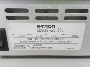 Thumbnail image of B-Tron 301 3-Bath Hydroprocessor System Lab Van R Dental