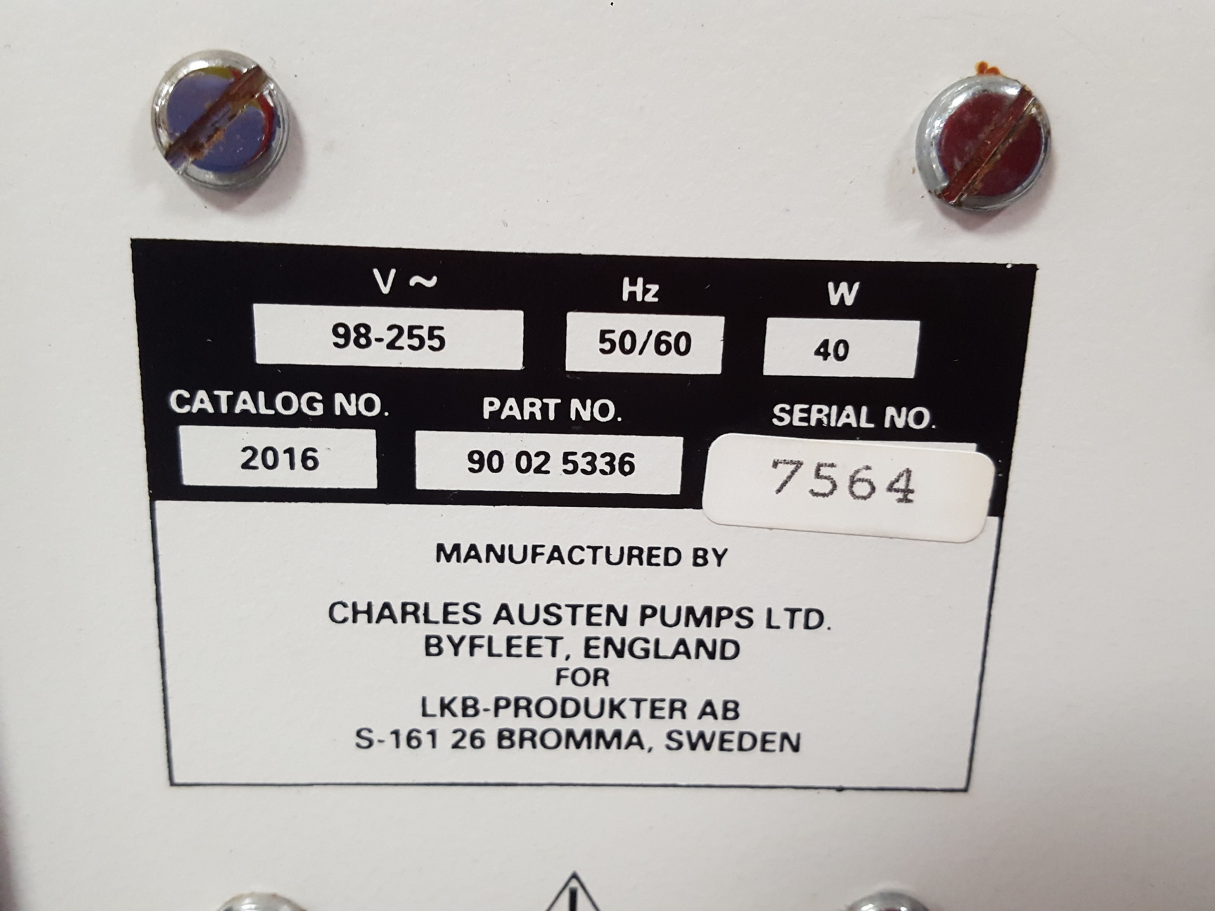 Image of LKB BROMMA 2016 Vacugene Vacuum Blotting Pump Lab
