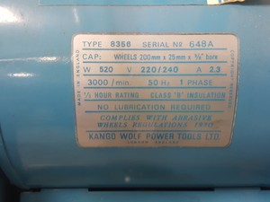Thumbnail image of Wolf Type 8356 Benchtop Grinder On Stand Disc Grinding 1 Phase Single Phase