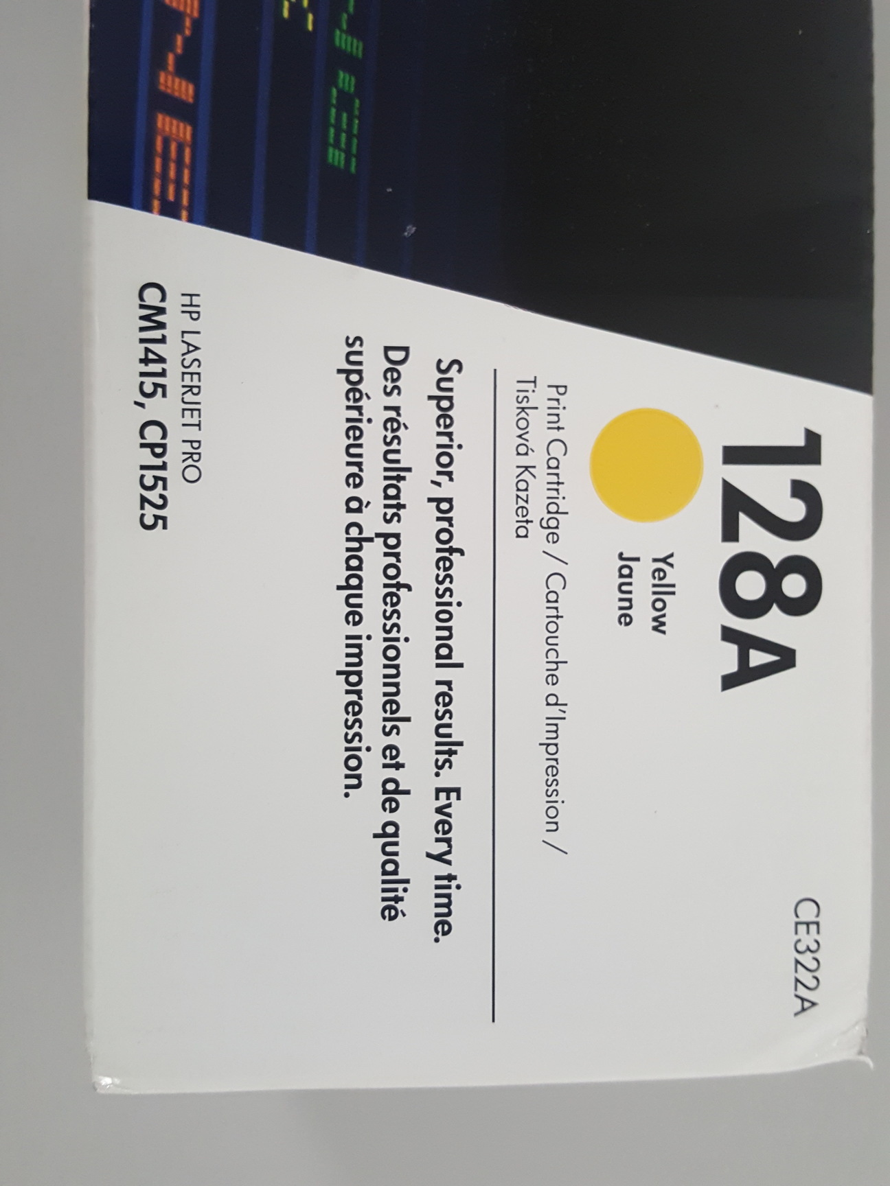 Image of Genuine HP LaserJet 128A CE322A Yellow Printer Toner Cartridge 