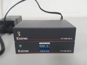 Thumbnail image of 2x Extron DTP HDMI 230 Tx & DTP HDMI 230 Rx. Includes 1 x PSU & IEC cable