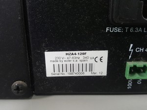 Thumbnail image of Ecler HZA4-120F Flexi-Power Multichannel Amplifier 4 x 120W RMS@100V Line.