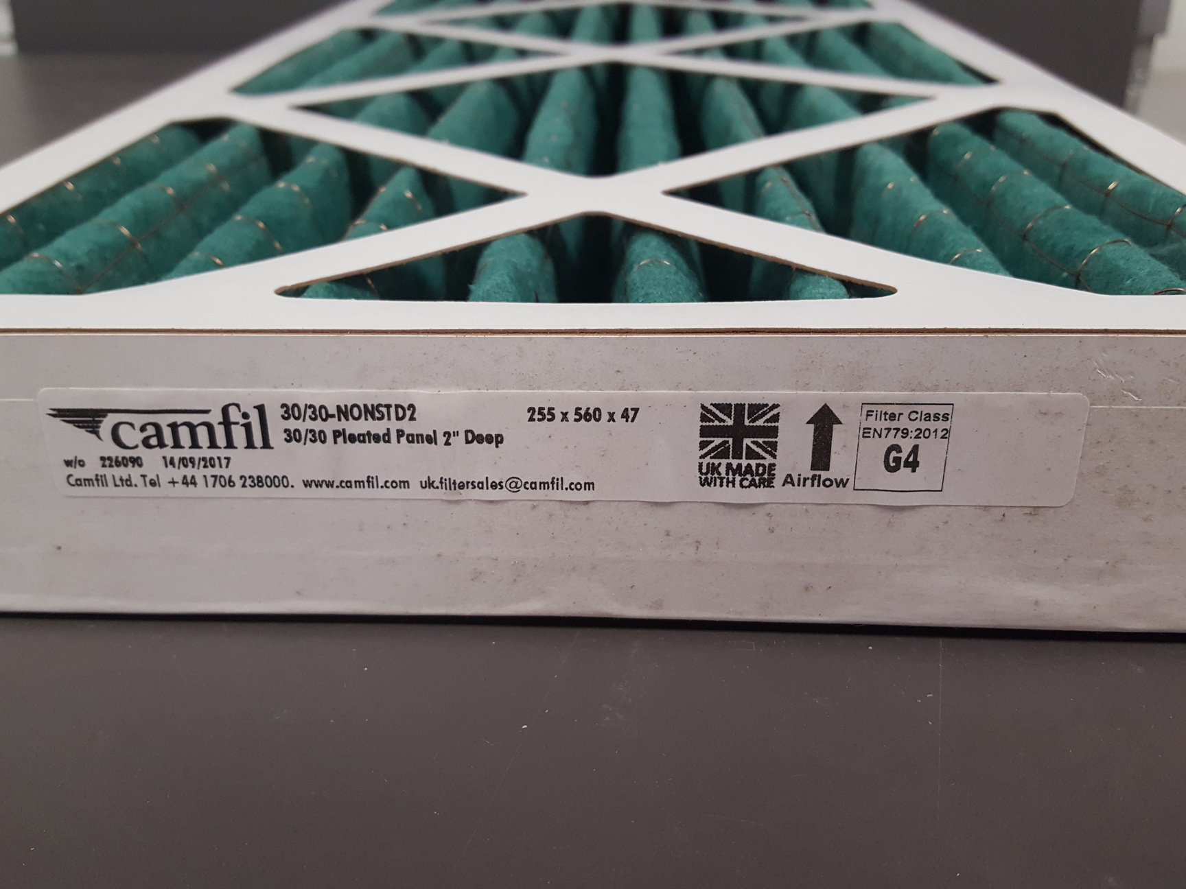 42x Camfil 30/30 Pleated Panel Air Filter 30/30NONSTD2 2" Deep, G4