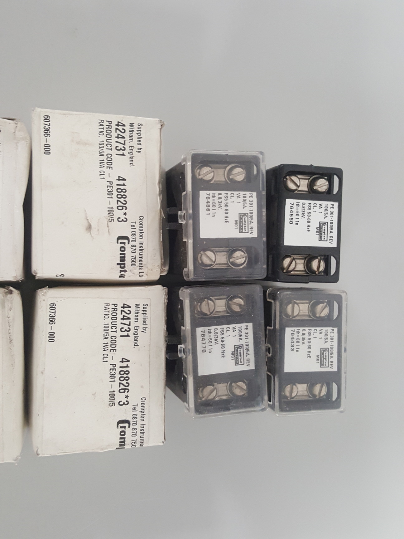 Image of 12x Crompton PE-301 100/5A Transformers