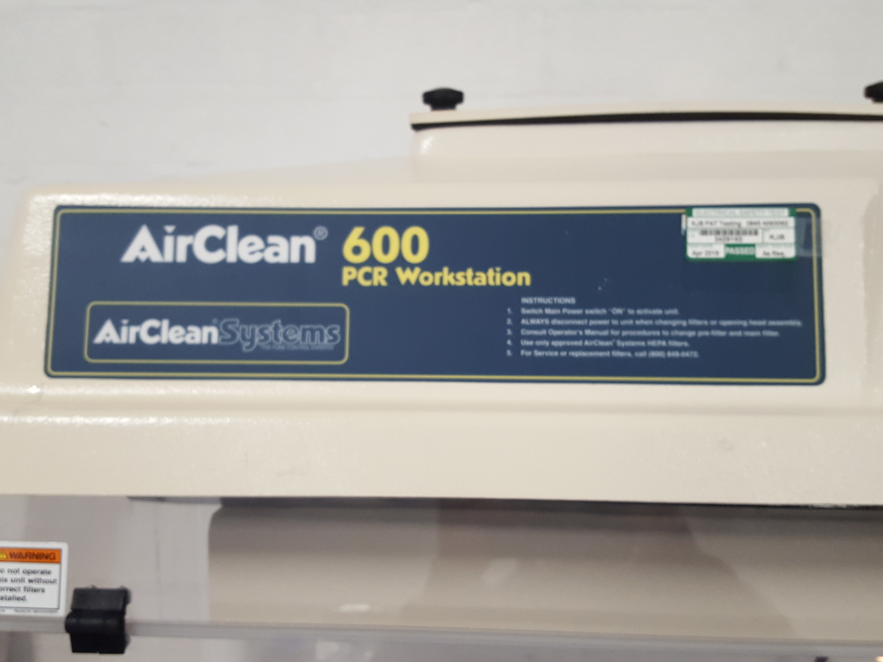 Image of AirClean Systems 600 PCR Workstation AC632LEUVC Laminar Flow Clean Air Cabinet