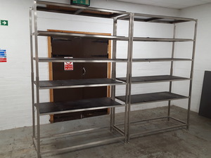 Thumbnail image of 2 Bay Stainless Steel Racking With Boards 155w x 61d x 235h Per Bay