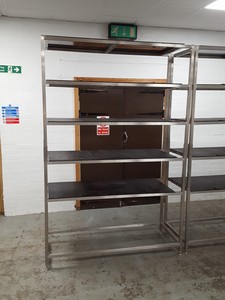 Thumbnail image of 2 Bay Stainless Steel Racking With Boards 155w x 61d x 235h Per Bay