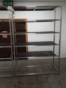 Thumbnail image of 2 Bay Stainless Steel Racking With Boards 155w x 61d x 235h Per Bay