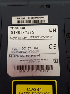 Thumbnail image of Toshiba S1800-752s Satellite Laptop Personal Computer - Windows