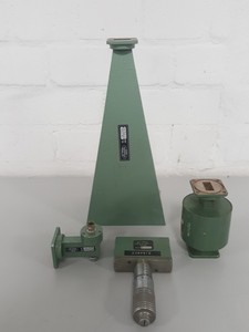 Thumbnail image of 4x Mid-Century Microwave Gear Waveguide Tube Horn MC 16/31B, MC16/17A, MC16/33