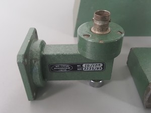 Thumbnail image of 4x Mid-Century Microwave Gear Waveguide Tube Horn MC 16/31B, MC16/17A, MC16/33