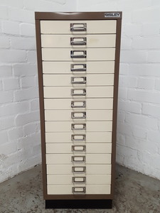 Thumbnail image of Bisley 15 Drawer Office Filing Cabinet Workshop Small Parts Office Metal