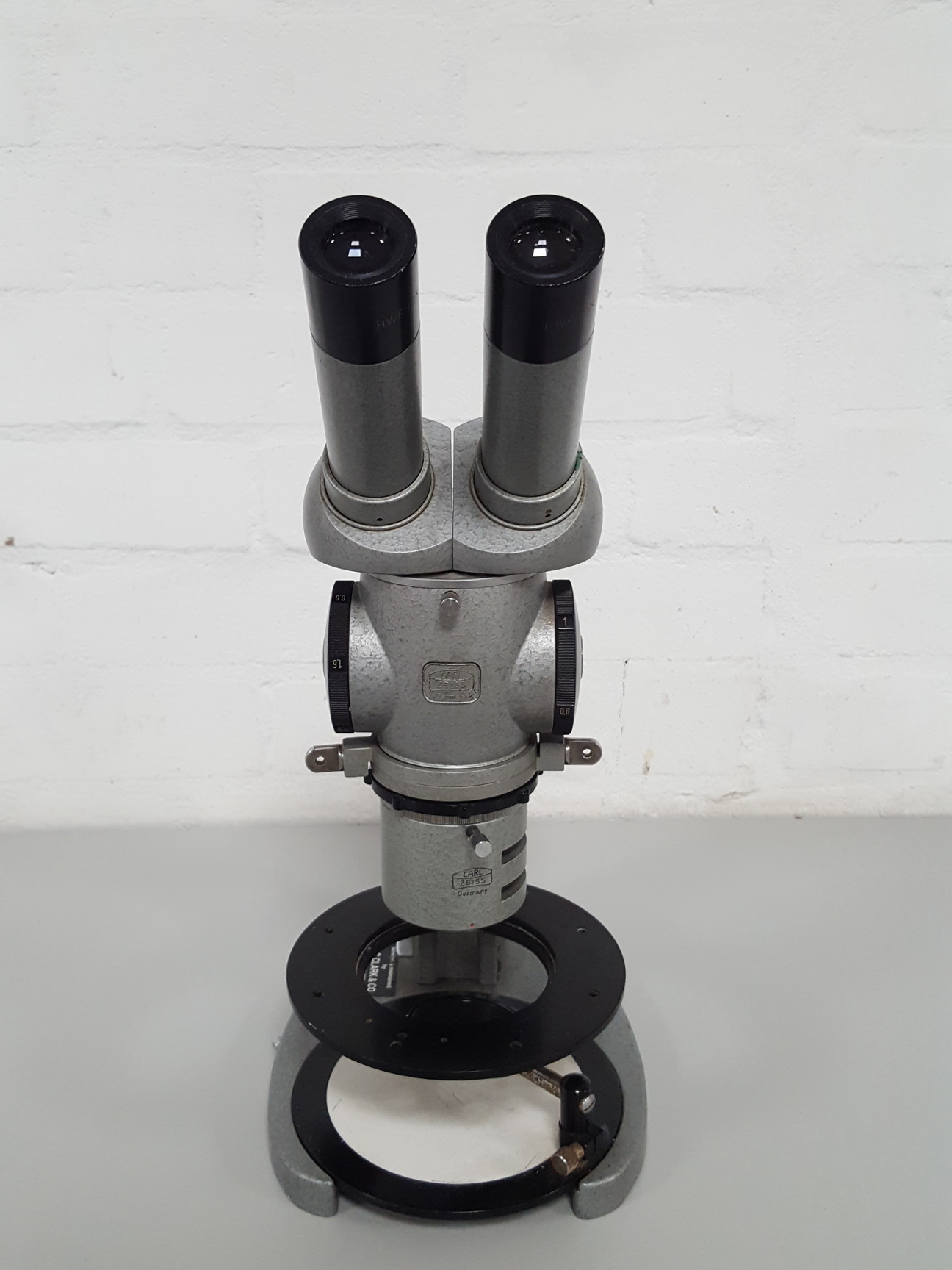 Vintage Carl Zeiss Binocular Mirror Microscope Lab+ Vickers Eyepieces