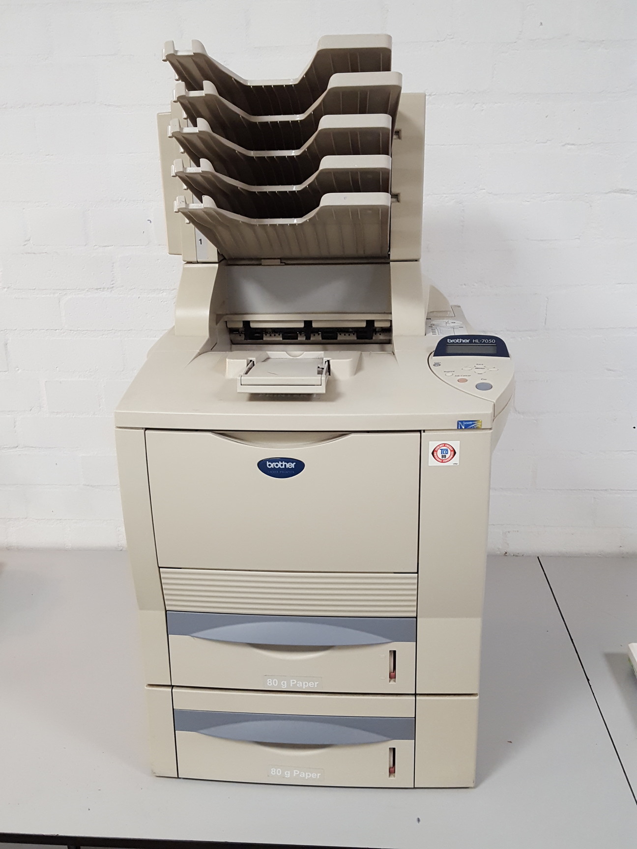 Image of Brother HL-7050 A4 Mono Laser Printer + MX-7000 Mailbox Unit 5 Bin Sorter