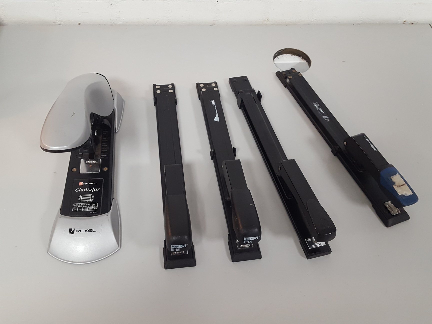 5x Heavy Duty / Long Reach Staplers Rexel Gladiator, Rapid E15