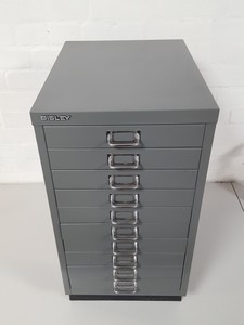 Thumbnail image of Bisley 10 Drawer Office Filing Cabinet Workshop Small Parts Office Metal