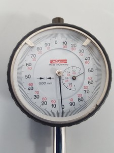 Thumbnail image of 2x Kafer & Mitutoyo Dial Indicator Gauges Lab