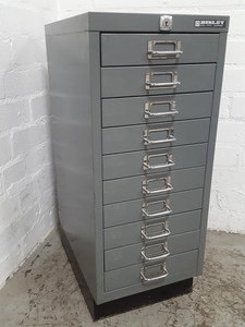 Thumbnail image of Bisley 10 Drawer Office Filing Cabinet Workshop Small Parts Office Metal