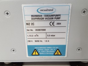 Thumbnail image of Christ RVC 2-25 Benchtop Centrifuge Microplate Rotor & Vacuubrand MZ2C Pump, Lab