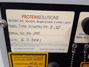 Thumbnail image of Protein Solutions DynaPro 99 E-50 Molecular Sizing Instrument & MSX Microsampler