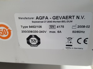 Thumbnail image of AGFA Curix 60 X-Ray Film Processor / Developer 9463/106 Lab - Spares / Repairs 