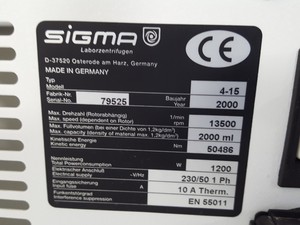 Thumbnail image of Sigma 4-15C Qiagen Benchtop Centrifuge Lab