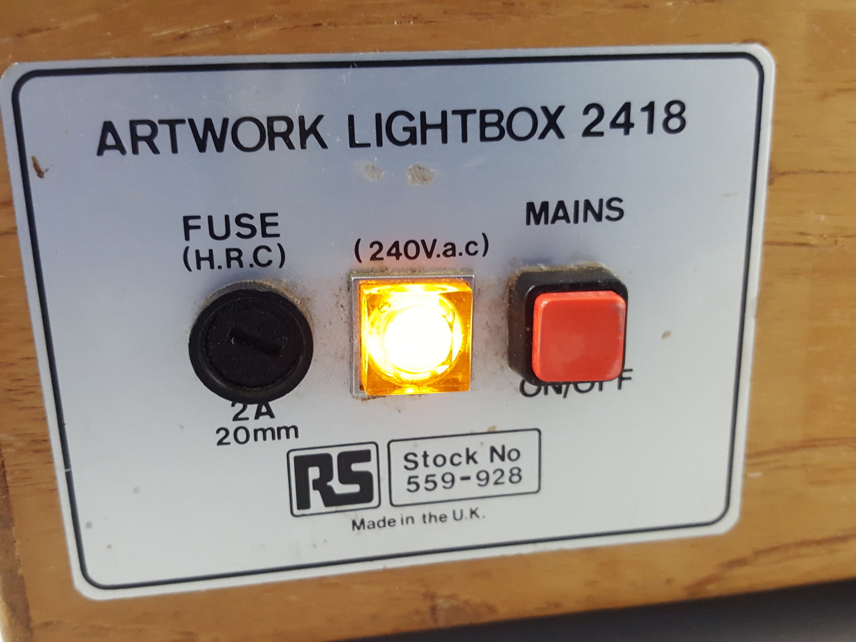 Image of RS Components Artwork LightBox 2418 X-Ray Viewing Negatives No 559-92 Lab