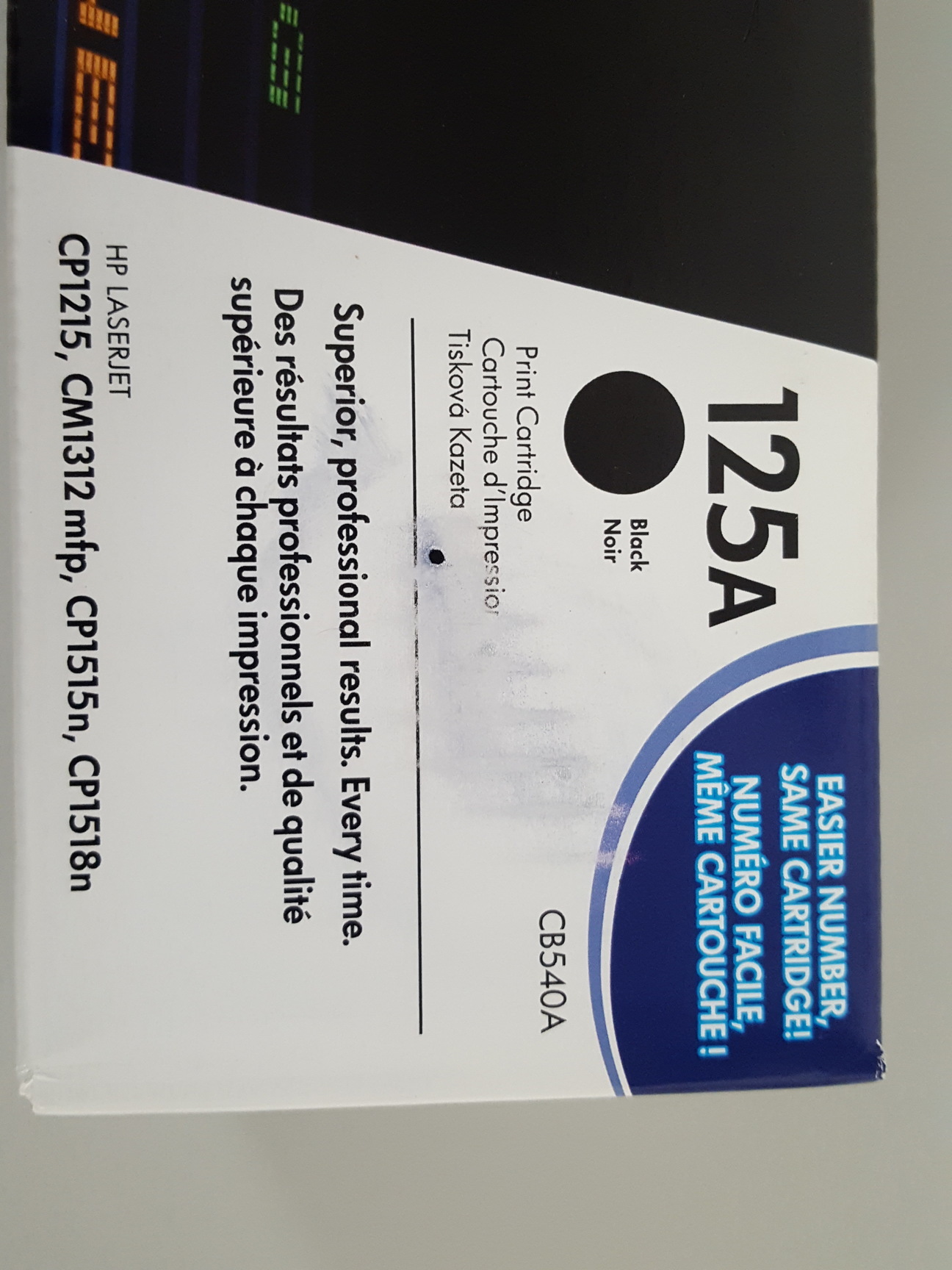 Image of HP 125A CB540A Black Printer Toner Cartridge Genuine