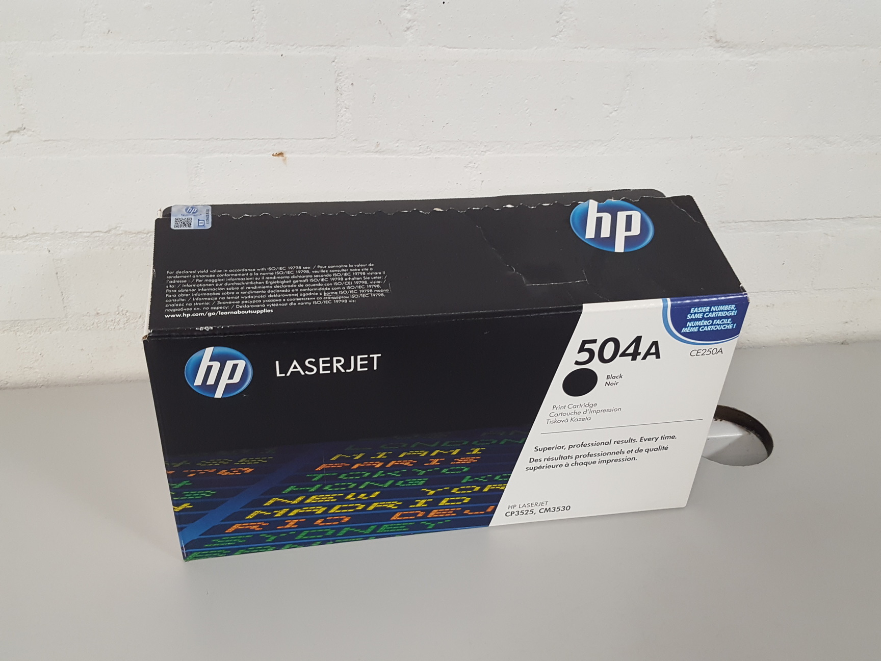 Image of HP 504A CE250A Black Genuine LaserJet Toner Cartridge Printer Ink