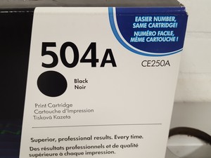 Thumbnail image of HP 504A CE250A Black Genuine LaserJet Toner Cartridge Printer Ink