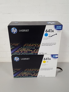 Thumbnail image of 2x HP 641A (C97121A Cyan, C97122A Yellow) Toner Printer Ink Cartridges