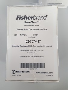 Thumbnail image of Fisherbrand Sureone Beveled Point Graduated Pipet Tips 1-200uL 02-707-417