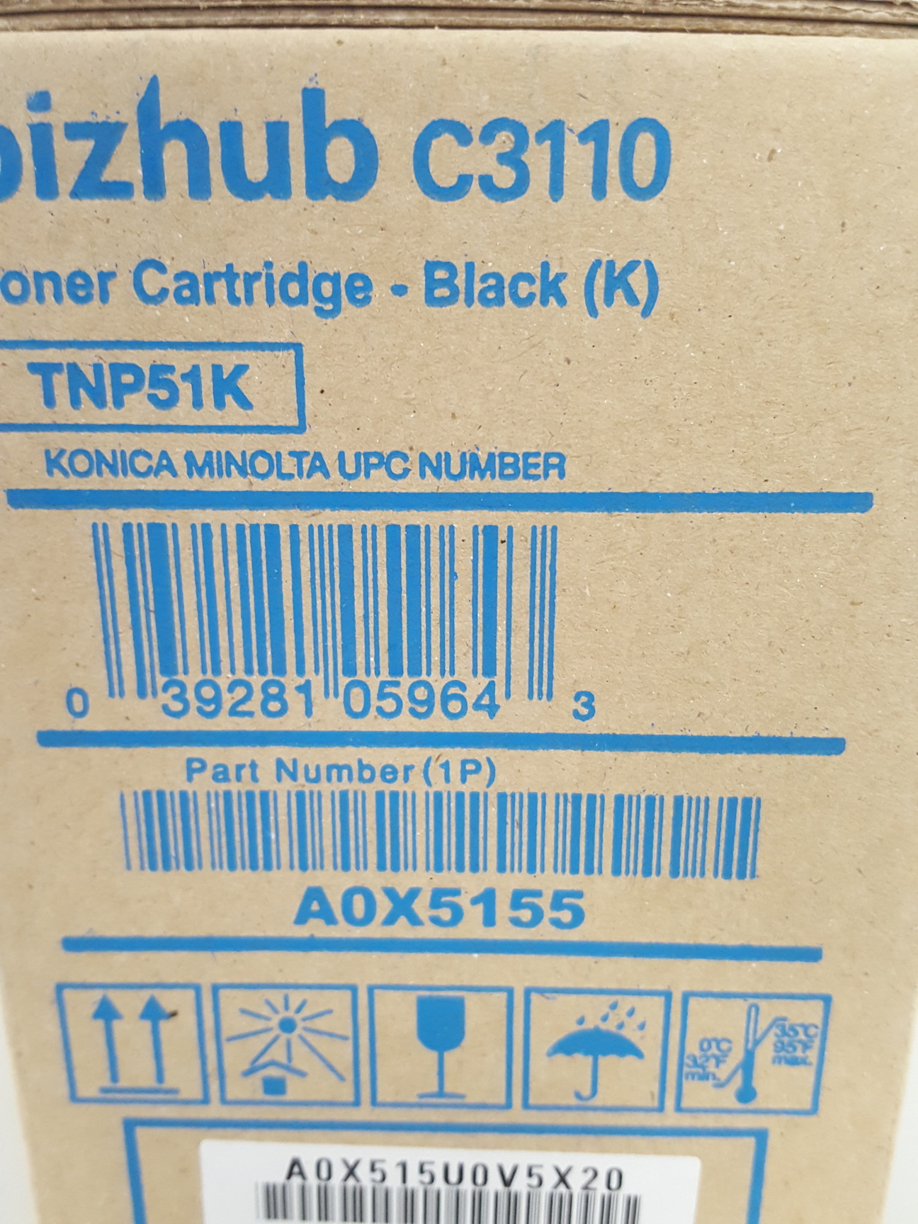 Image of Konica Minolta Bizhub TNP51K A0X5155 Black Toner Cartridge 