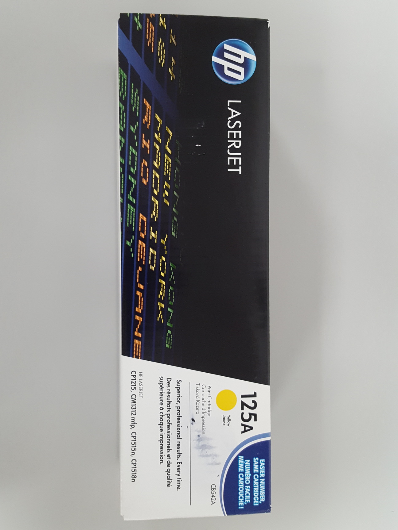 Image of HP 125A CB542A LaserJet Yellow Toner Cartridge Printer Ink Genuine