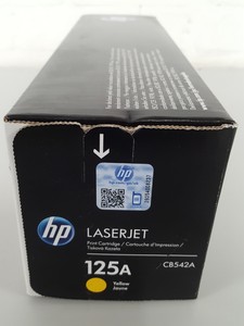 Thumbnail image of HP 125A CB542A LaserJet Yellow Toner Cartridge Printer Ink Genuine