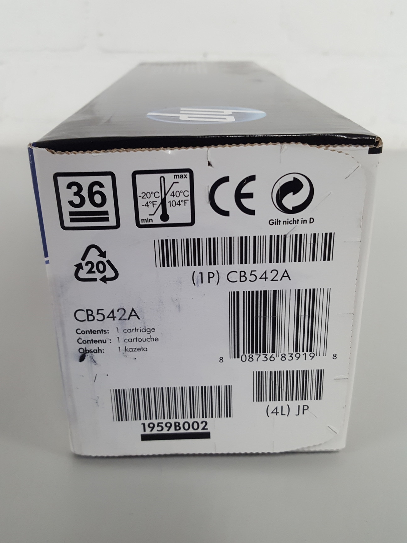 Image of HP 125A CB542A LaserJet Yellow Toner Cartridge Printer Ink Genuine